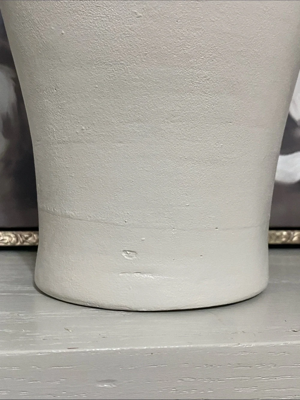 Painted Greige 11 Inches Tall Cermamic Vase